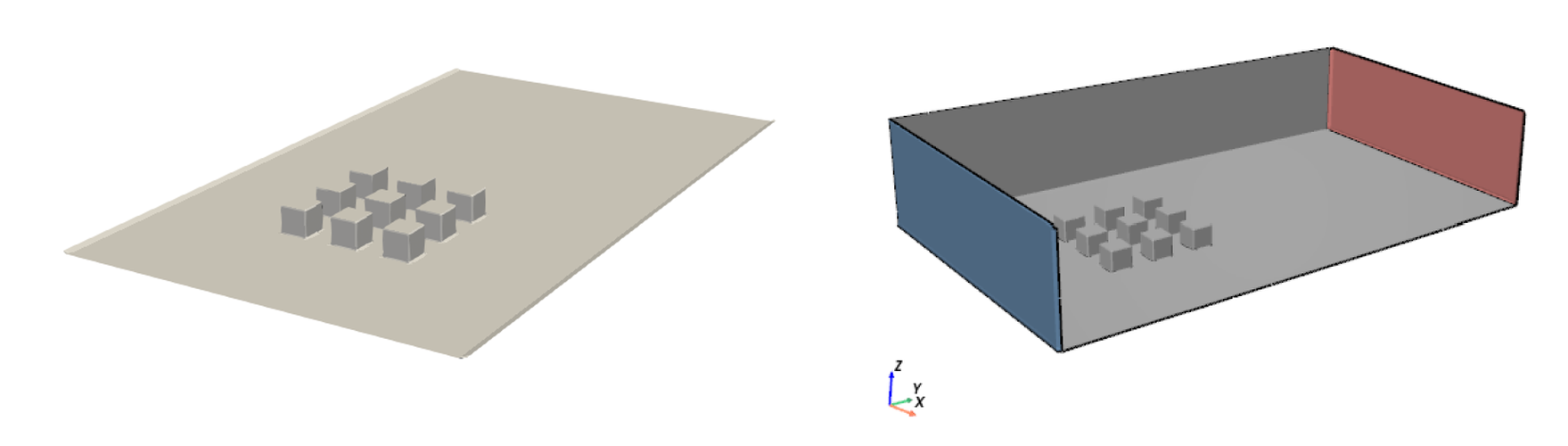 Urban building geometry and boundary conditions
